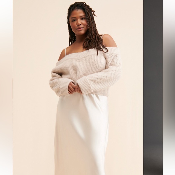 🦢 Anthropologie Mare Mare Twofer Satin Slip Dress and Sweater Set - Picture 4 of 10